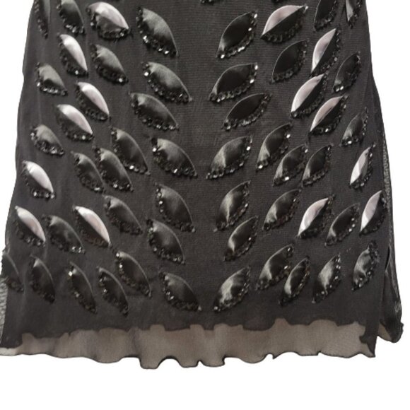 Black and Silver Sequin Sheer Mini Tunic Dress - Small or Petite - Picture 4 of 10